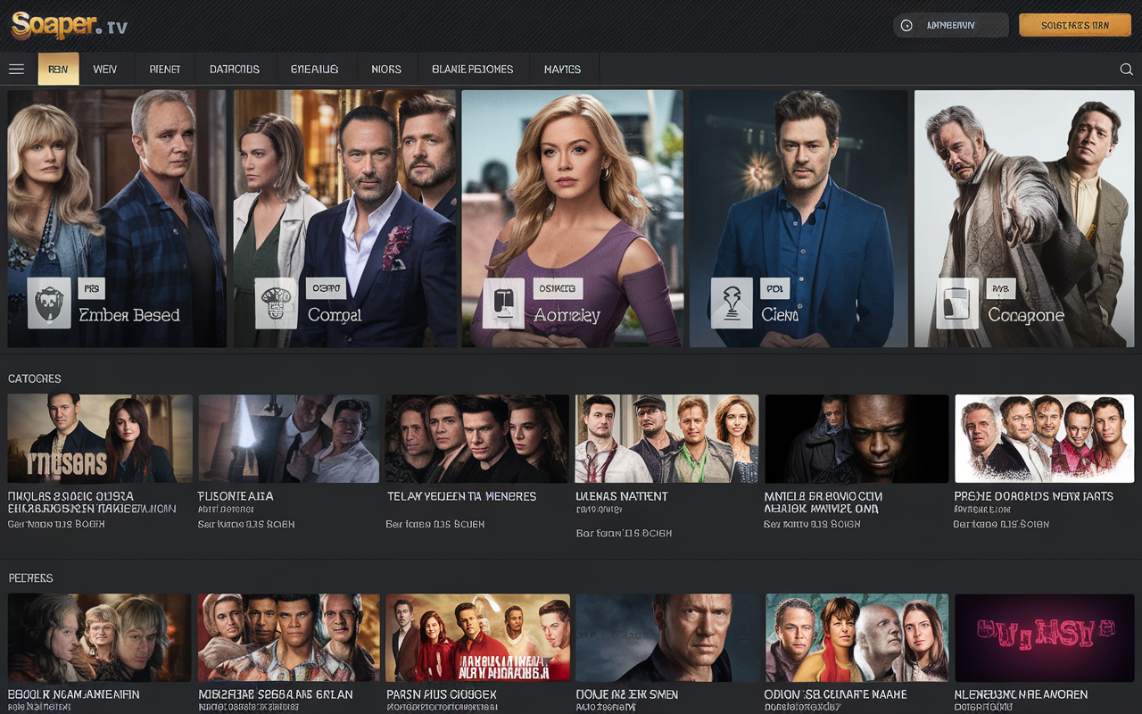 soaper.tv showcasing streaming options for TV shows and movies.